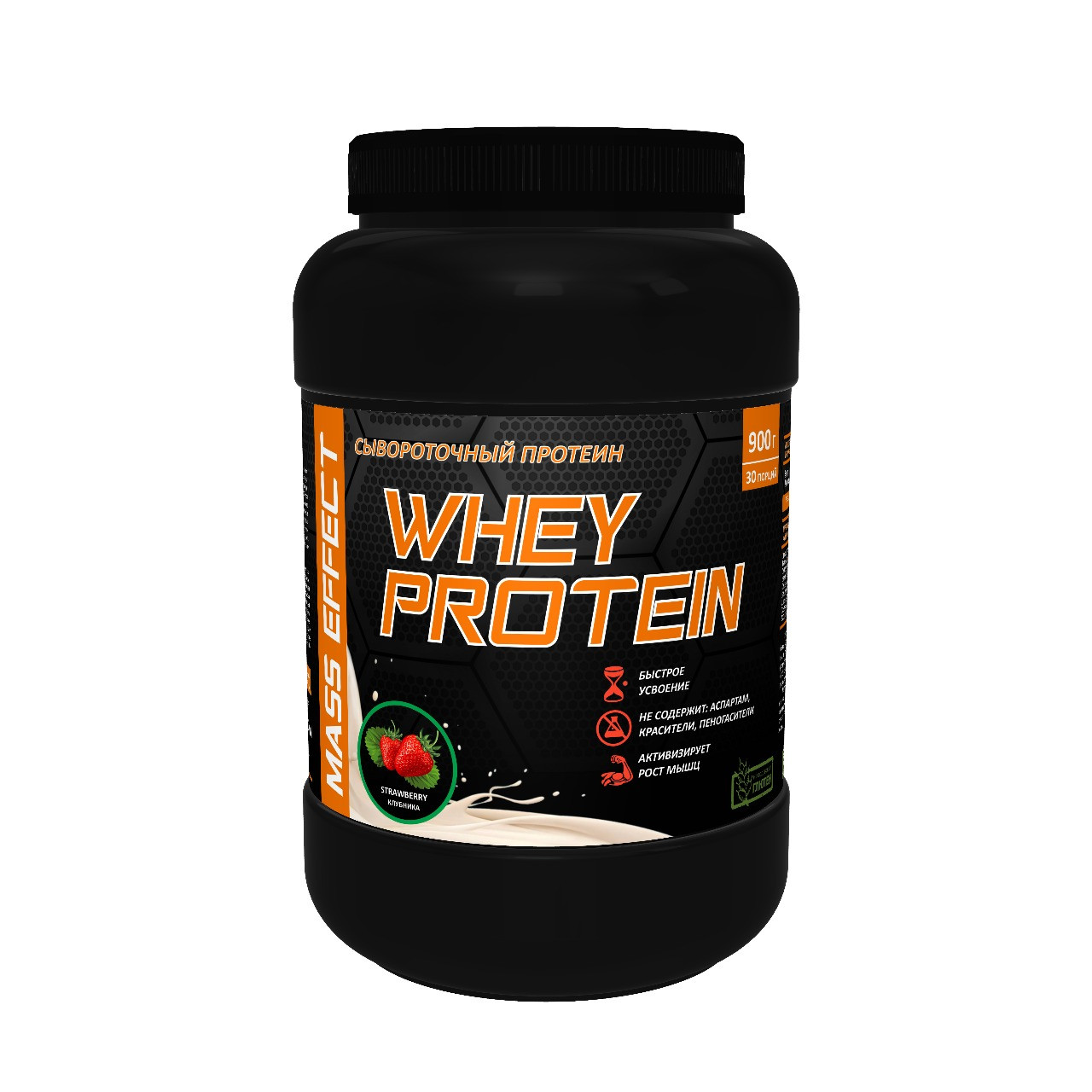 Mass Effect Whey protein 900гр Клубника