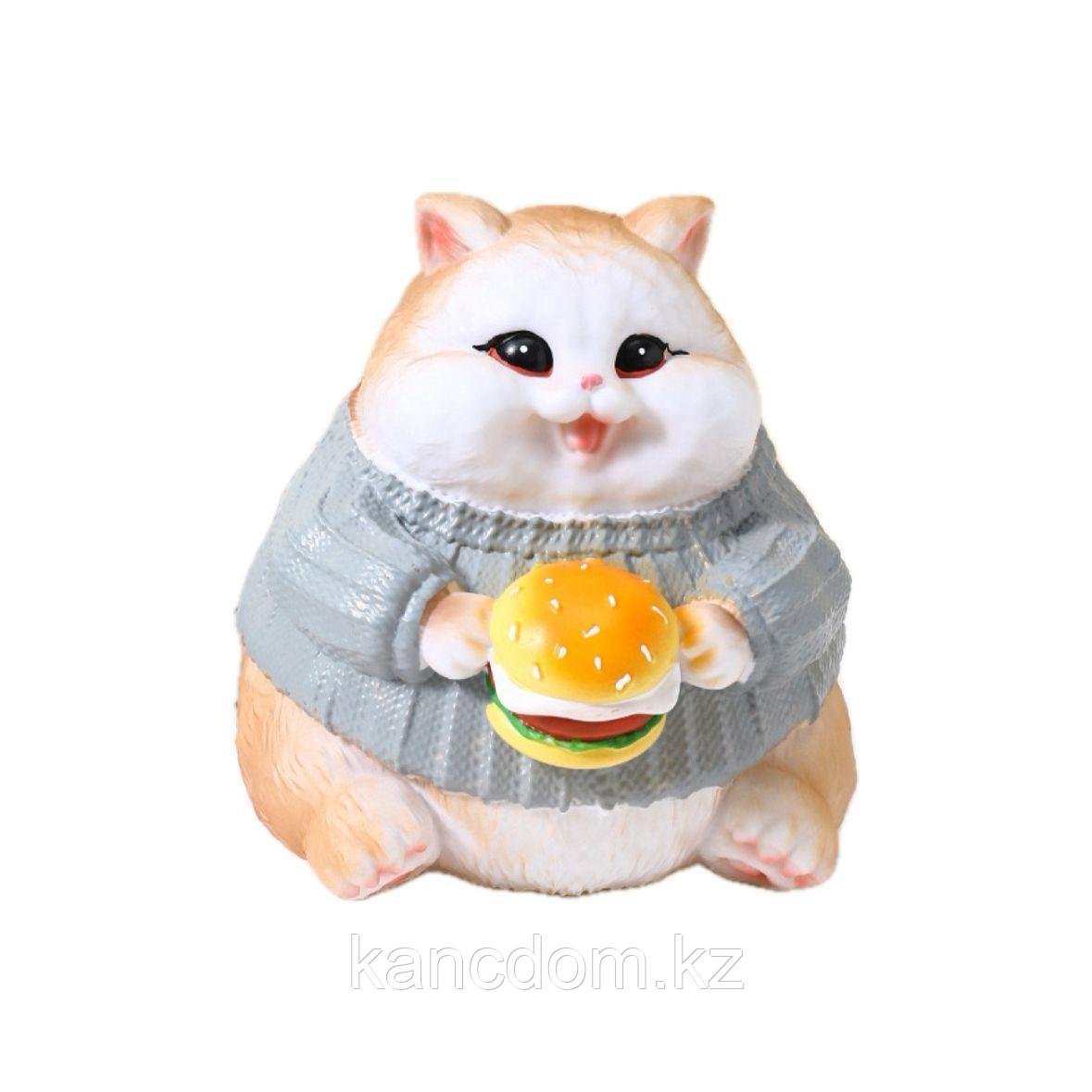 Копилка "Cat with a burger" 18*17*17см