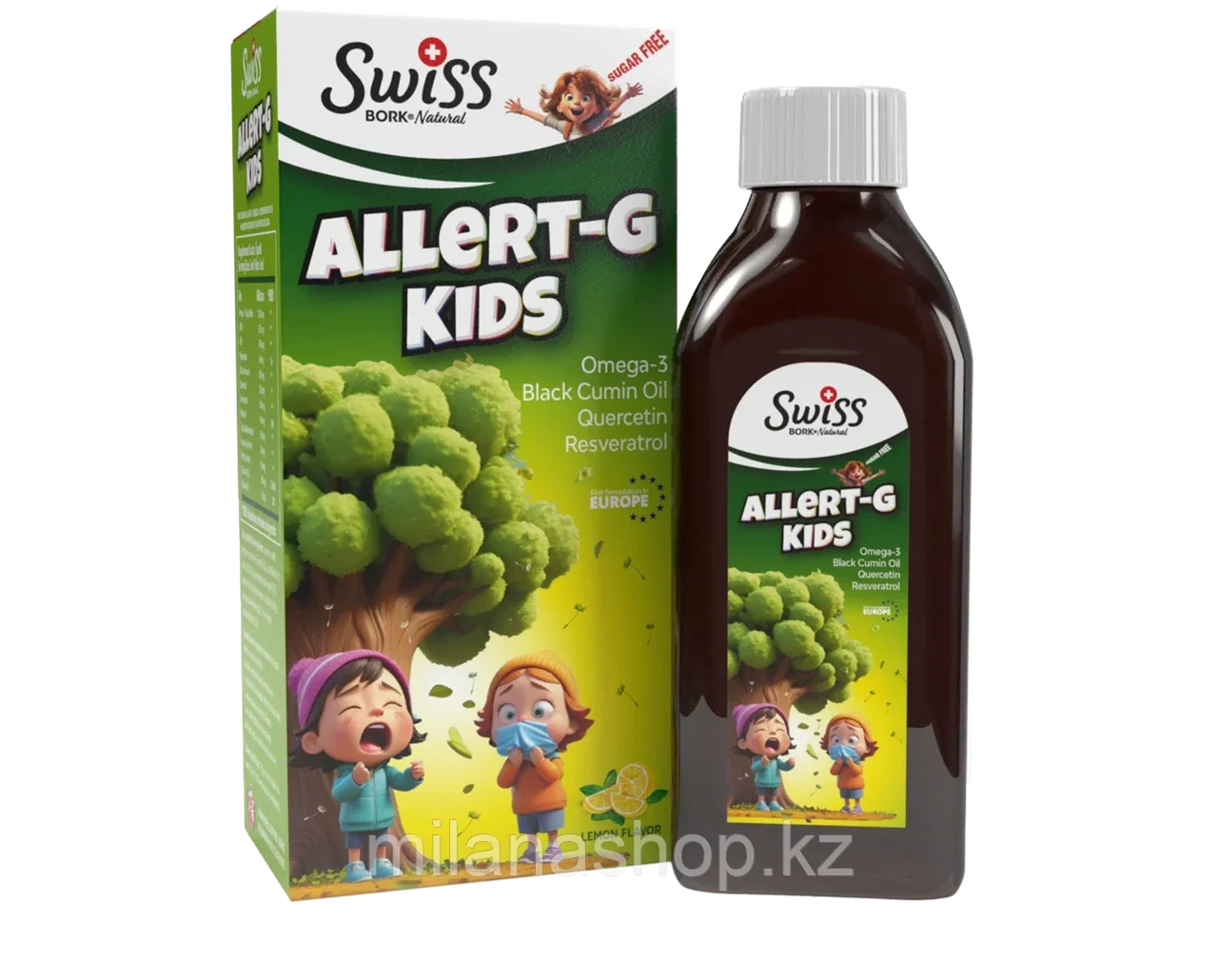 Swiss Bork Natural Allert-G Kids ( детский сироп комплекс витаминов с магнием ) 150 ml, фото 1