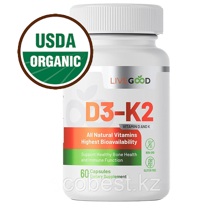 Органический Витамин D3-K2 2000 МЕ (Organic Vitamin D3-K2 2000 IU), фото 1