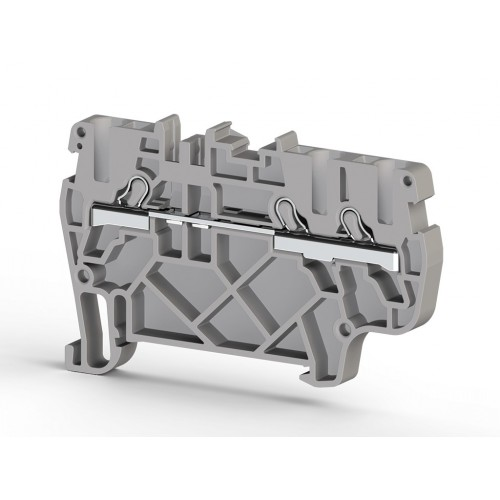 Клеммник пруж.быстрозажимной (Push in), 3-х выводной, 2,5мм.кв., (оранжевый); PYK 2,5E, фото 1