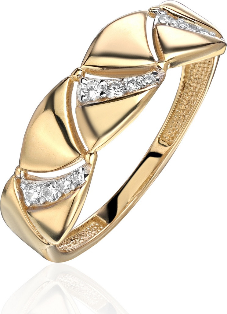 Кольцо Эстет З01К1314869РЭ размер 17 вес 1.79 г золото, фианит - фото 1 - id-p123468610