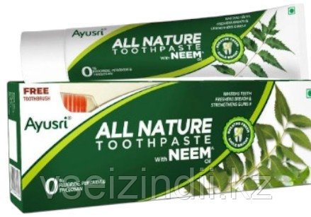 Зубная паста с нимом (Neem toothpaste AYUSRI), 200 гр + зубная щетка