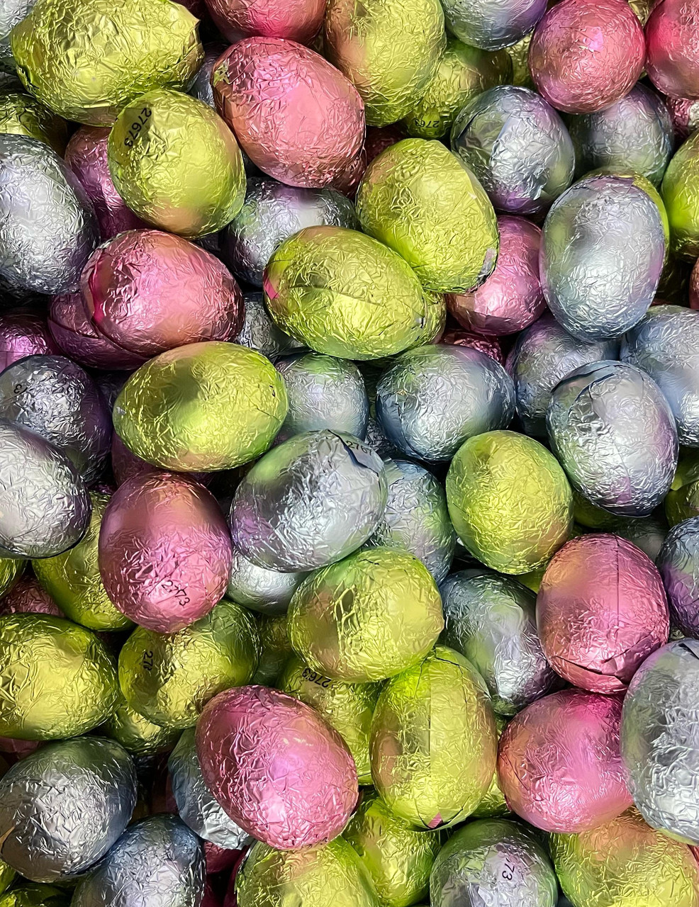 Яйца шоколадные РАЗНОЦВЕТНЫЕ (пустотелые,крупные - 5 см) 1кг