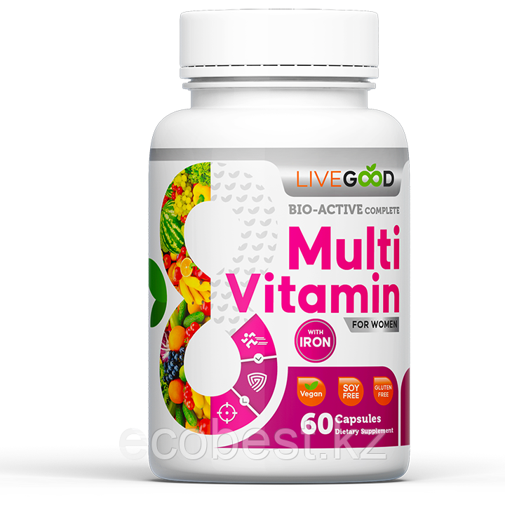 Женский Биоактивный Комплекс Мультивитаминов с Железом (Bio-Active Complete Multi-Vitamin with Iron for Women)