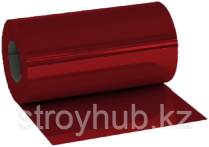 Лист оцинкованный полимерный 0.35 1.25м рулон Zn60  RAL3005 красное вино