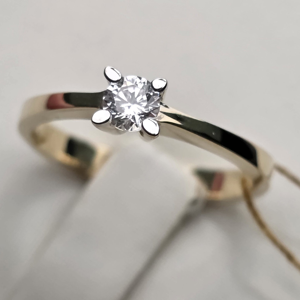 Золотое кольцо с бриллиантами 0,161Ct SI1/I VG, размер 17,