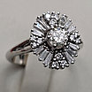 Кольцо золото GIA 17р 585 бриллиант 0,32Сt VVS2/I VG,0.27Ct VVS1/J. VG багеты 0,4ct VVS1/J VG, фото 7
