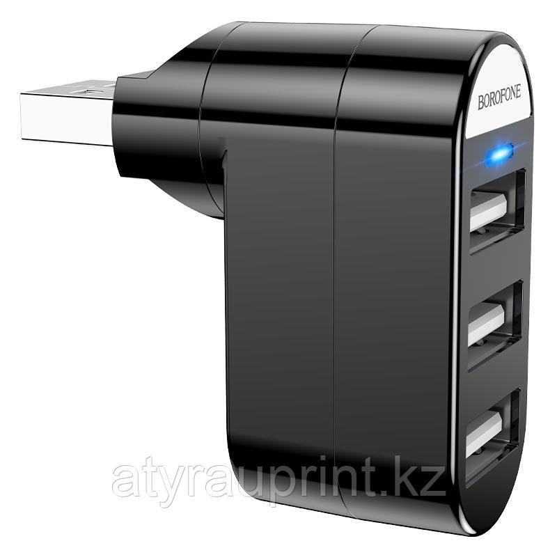 USB-концентратор Borofone DH3, 3 USB выхода, цвет: чёрный, фото 1
