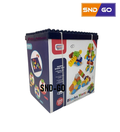 Набор детский из строительных блоков Baby Blocks Blue 120 штук (возраст 3+), фото 1