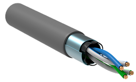 Shelbi SLC-FULTX5E04-7035 Кабель витая пара F/UTP, кат.5E 4x2х24AWG solid, LSZH-LSLTx, 305м, серый