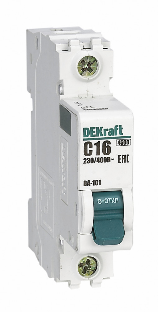 DEKraft 11054DEKвт. выкл. 1Р 16А х-ка C ВА-101 4,5кА