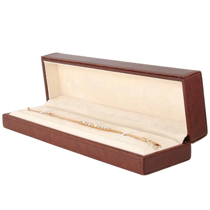 Ювелирная шкатулка под колье, цепочку или браслет декоративная экокожа коричневый цвет, фото 1