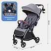 КОЛЯСКА ПРОГУЛОЧНАЯ MOWBABY ATOM Grey, фото 4