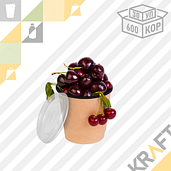 OSQ Round Bowl 500 BLACK WOOD, Круглый контейнер ЧЕРНЫЙ с пластиковой крышкой для супов (30/600) (5062)