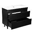 Комплект Тумба Милано 100 черная с белым умывальником Amelia 100 K-98.40 (19)-White, фото 3
