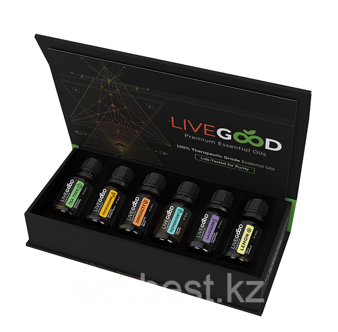 Набор эфирных масел Премиум класса (Therapeutic Grade Premium Essential Oils), 6 бут.