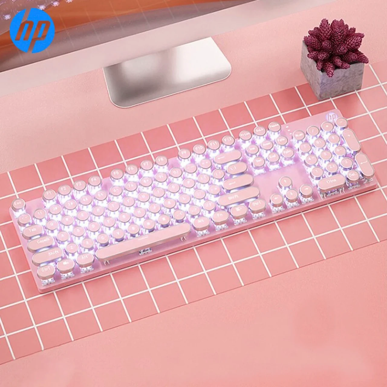 МЕХАНИЧЕСКАЯ ИГРОВАЯ КЛАВИАТУРА HP GK400Y PINK