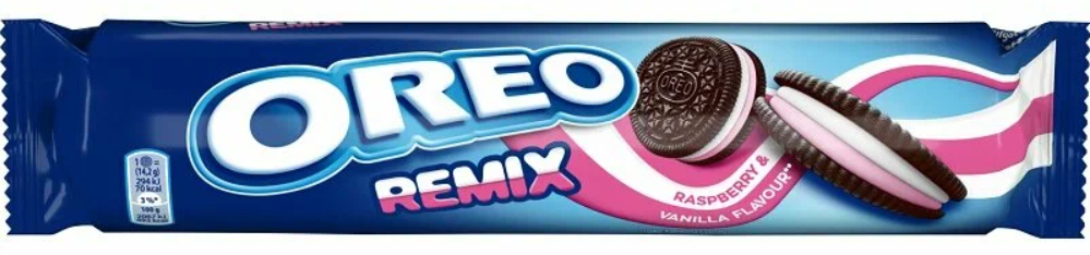 Печенье Oreo Remix Малина и Ваниль 157гр / Испания