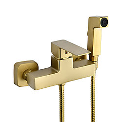 Смеситель для умывальника с гигиеническим душем Atlas Saturn ST0009911, цинк, матовое золото