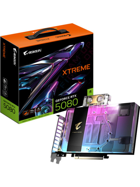 Видеокарта Gigabyte GV-N5080AORUSX WB-16GD AORUS GeForce RTX 5080 XTREME WATERFORCE WB