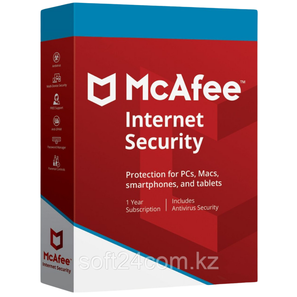McAfee Internet Security 2022 для 10 Устройств подписка на 12 месяцев.