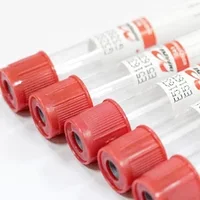 Пробирки вакуумные с красной крышкой 9мл без наполнителя. (50 штук в упаковке)