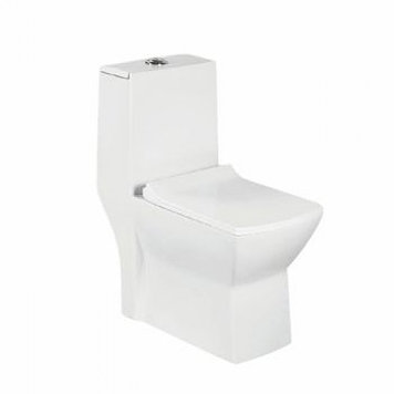 Литой Унитаз (крышка дюропласт) ( 3076) (690*370*755mm) Белый