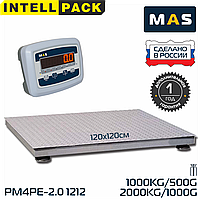 Весы платформенные MAS РМ4РЕ-2.0 1212 весовая платформа 1200*1200 с индикатором для склада грузовая до 2000кг