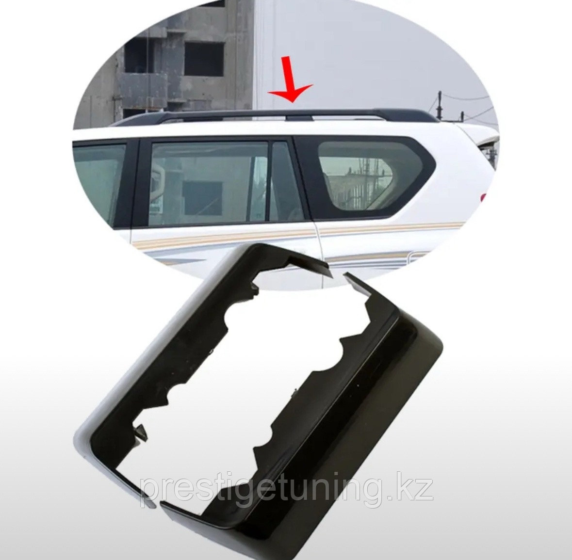 Крышка рейлинга на Land Cruiser Prado 150 2010-23 (черный цвет) центральная левая (L), фото 1