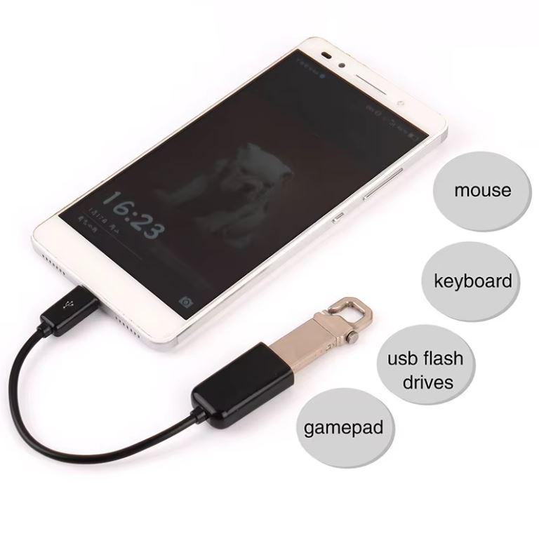 Кабель OTG с USB мама на Micro USB 10см
