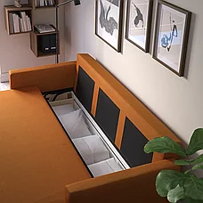 Диван-кровать 3-местный ФРИХЕТЭН Фалинги оранжево-коричневый ИКЕА, IKEA, фото 6