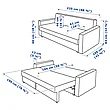 Диван-кровать 3-местный ФРИХЕТЭН-Aldan, Шифтебу темно-серый ИКЕА, IKEA, фото 11