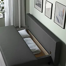 3-местный диван-кровать ЭЛЬВДАЛЕН, Книса темно-серый ИКЕА, IKEA, фото 6