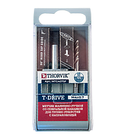 Метчик машинно-ручной T-DRIVE со спиральной канавкой для глухих отверстий с направляющей в наборе М4х0.7,