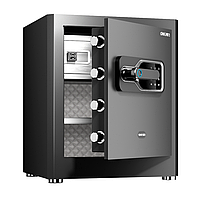 Сейф DELI "AE130" биометрический + электронный замок + ключ, 380х320х450 мм, 21,9 кг, черный
