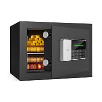 Сейф DELI "ET550" электронный замок + ключ, 350х250х250 мм, 5,9 кг, черный
