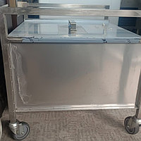 Контейнер тележка для сыпучих из нержавеющей стали.