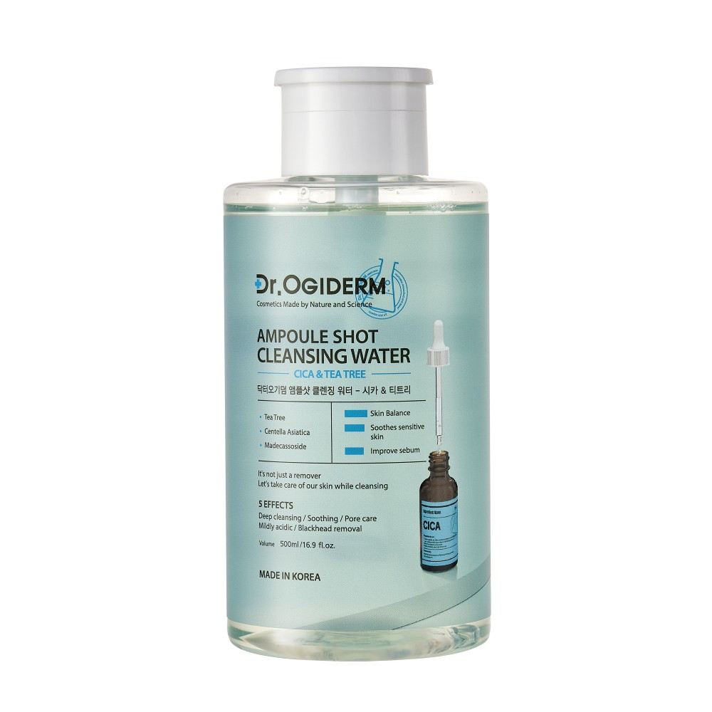 Мицеллярная вода Dr Ogiderm Ampoule Shot Cica&Tea Tree Успокаивающая с Центеллой 500 мл