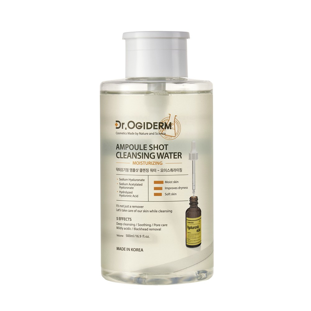 Мицеллярная вода Dr Ogiderm Ampoule Shot Hyaluronic Moisturizing Увлажняющая с Гиалуроном 500 мл