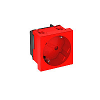 Розетка одинарная 2К+3 под углом33°шторки 16А 250В 45х45мм-1модуль Modul45, красная OBO Betterman(1)