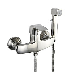 Смеситель для ванны с гигиеническим душем Atlas Earth ER0009904, цинк, матовый сатин