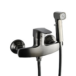 Смеситель для ванны с гигиеническим душем Atlas Earth ER0009907, цинк, графитовый цвет