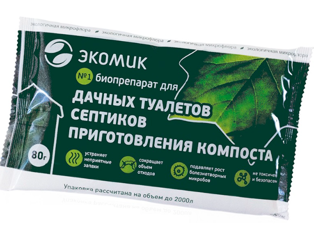 Средство для септиков биоускоритель Экономик Дачный 80гр5л