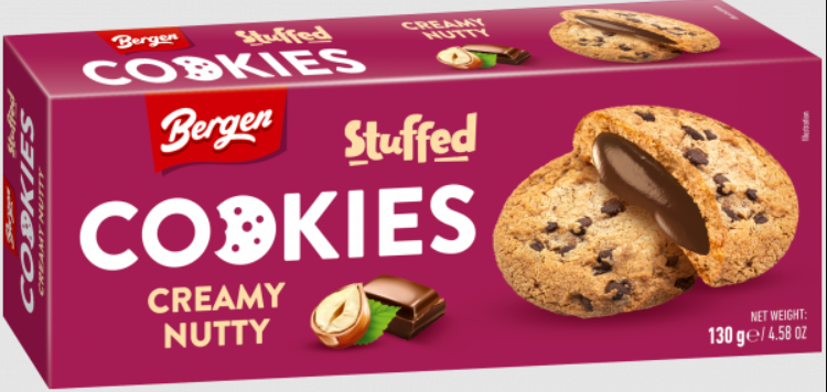 Печенье Bergen Cookies Creamy Nutty 130 гр / Польша (18 шт в упак)
