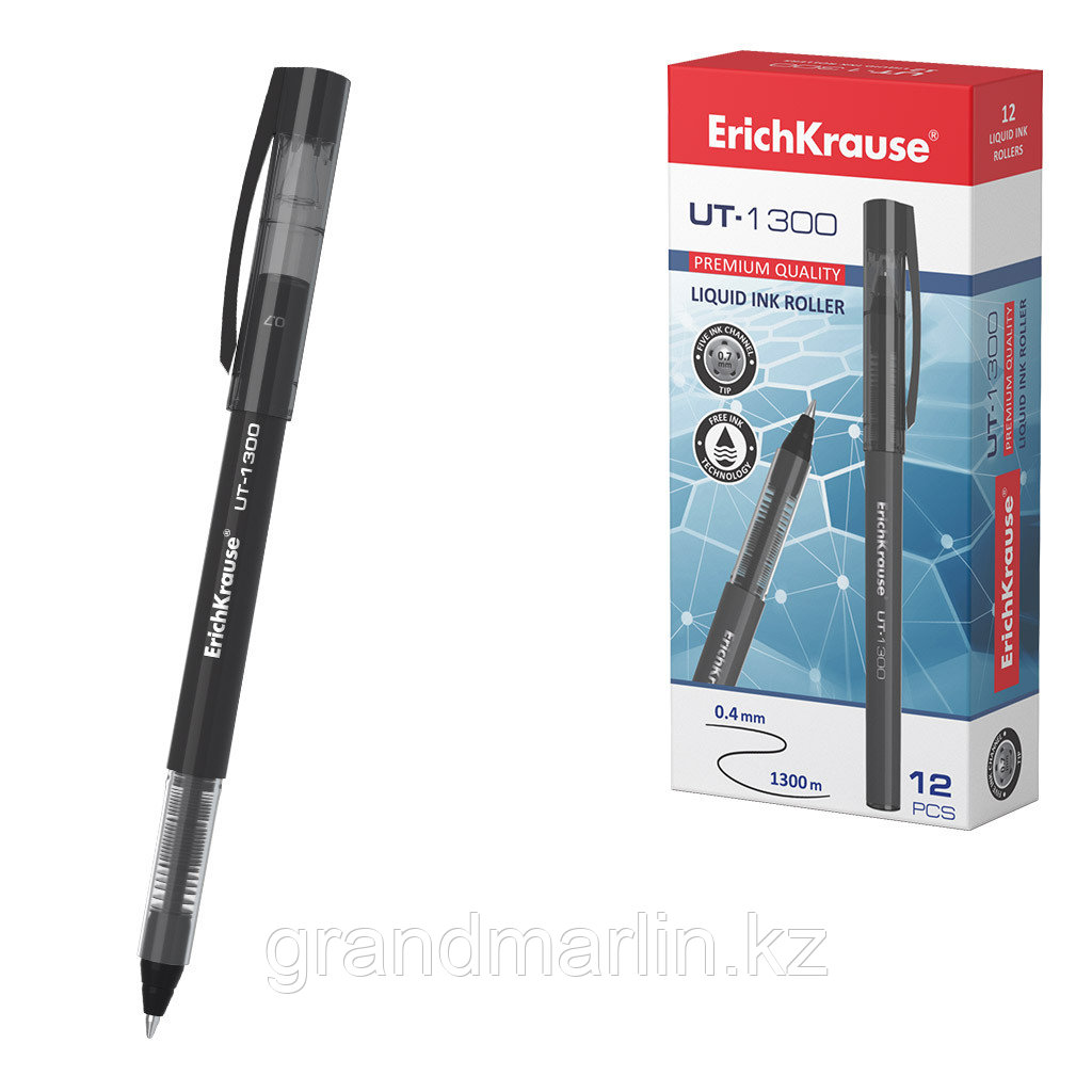 Ручка-роллер ErichKrause UT-1300 Stick Classic 0.7, цвет чернил черный (в коробке по 12 шт.), фото 1