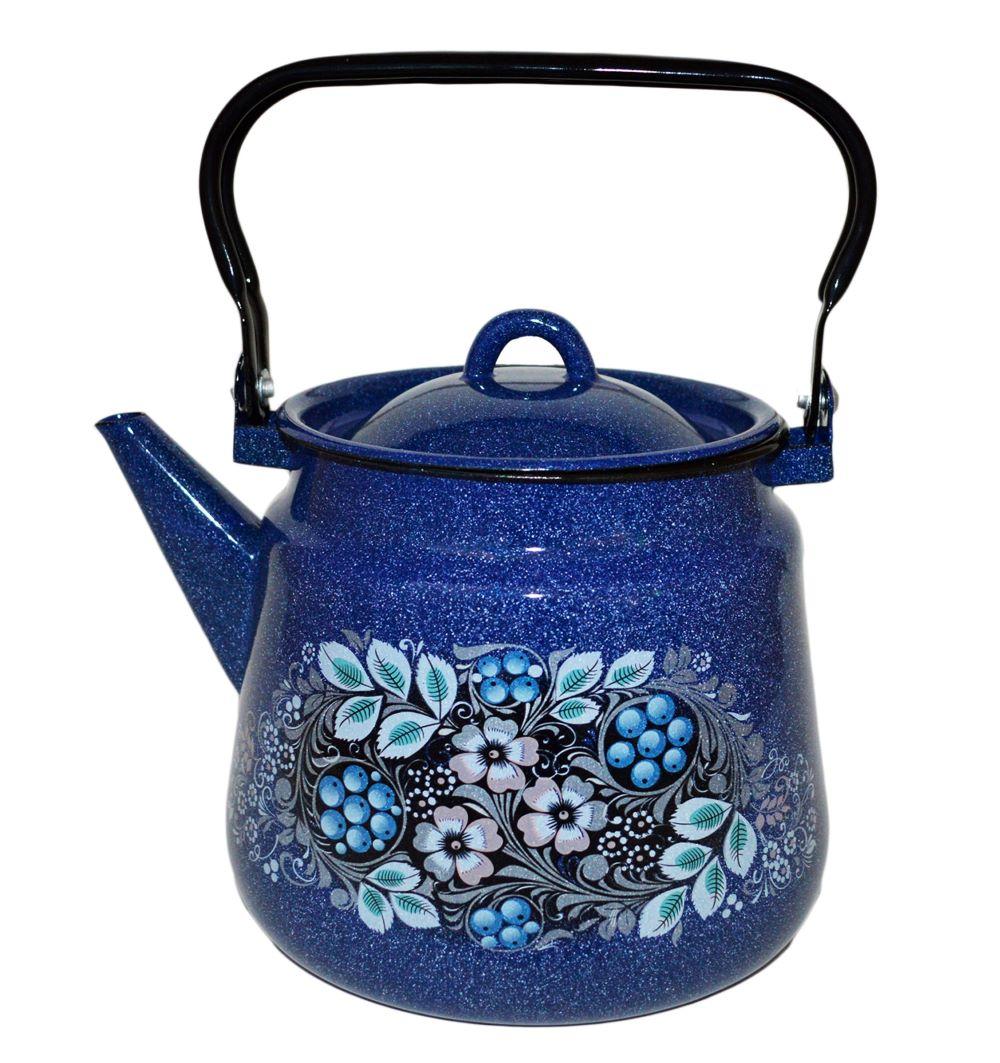 Чайник эмалированный 3,5 л, Стальэмаль 1с26с, Голубика синий, фото 1