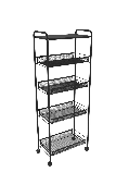 Этажерка Ладья 35КС черная, на колесиках Э410Ч, фото 2