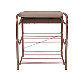 Этажерка-банкетка для обуви с мягким сиденьем из экокожи и ящиком БП1-1/К коричневая, фото 2