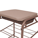 Этажерка-банкетка для обуви с мягким сиденьем из экокожи и ящиком БП1-1/К коричневая, фото 3